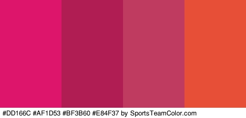 #DD166C #AF1D53 #BF3B60 #E84F37 Colors