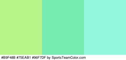 #B9F48B #75EAB1 #96F7DF Colors