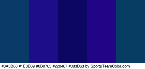 #0A3B68 #1E0D89 #0B0763 #220487 #083D63 Colors