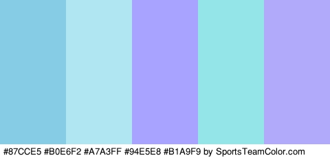 #87CCE5 #B0E6F2 #A7A3FF #94E5E8 #B1A9F9 Colors