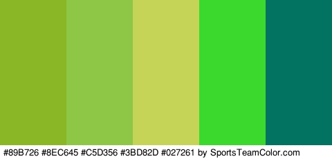 #89B726 #8EC645 #C5D356 #3BD82D #027261 Colors