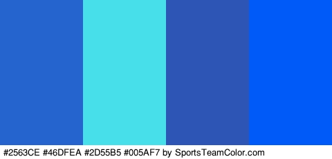 #2563CE #46DFEA #2D55B5 #005AF7 Colors