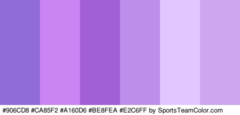 #906CD8 #CA85F2 #A160D6 #BE8FEA #E2C6FF #CEA5EF Colors