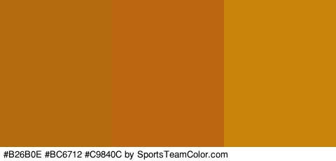 #B26B0E #BC6712 #C9840C Colors