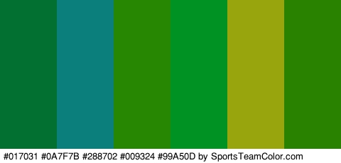 #017031 #0A7F7B #288702 #009324 #99A50D #298200 Colors