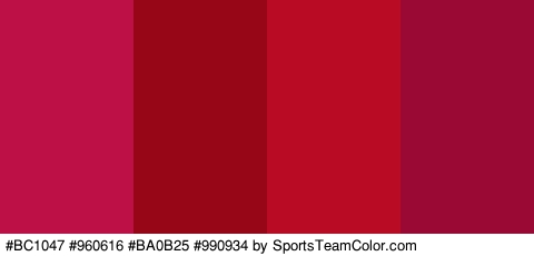 #BC1047 #960616 #BA0B25 #990934 Colors