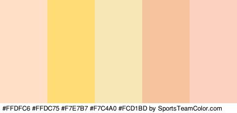 #FFDFC6 #FFDC75 #F7E7B7 #F7C4A0 #FCD1BD Colors