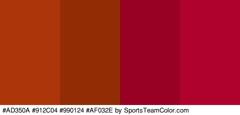 #AD350A #912C04 #990124 #AF032E Colors