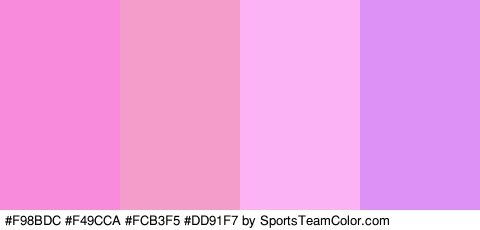 #F98BDC #F49CCA #FCB3F5 #DD91F7 Colors