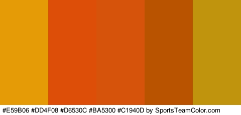 #E59B06 #DD4F08 #D6530C #BA5300 #C1940D Colors