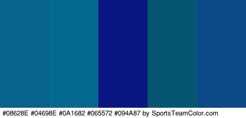 #08628E #04698E #0A1682 #065572 #094A87 Colors