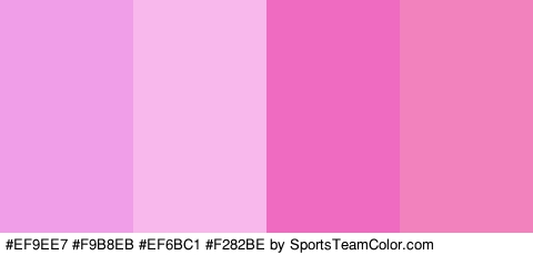 #EF9EE7 #F9B8EB #EF6BC1 #F282BE Colors