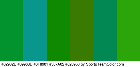 #02932E #09968D #0F8901 #387A02 #028953 #2BA509 Colors