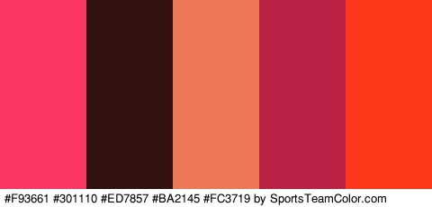 #F93661 #301110 #ED7857 #BA2145 #FC3719 Colors