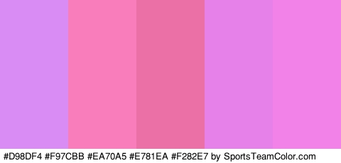 #D98DF4 #F97CBB #EA70A5 #E781EA #F282E7 Colors