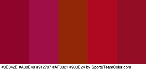 #8E042B #A00E48 #912707 #AF0821 #930E24 Colors