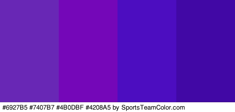 #6927B5 #7407B7 #4B0DBF #4208A5 Colors