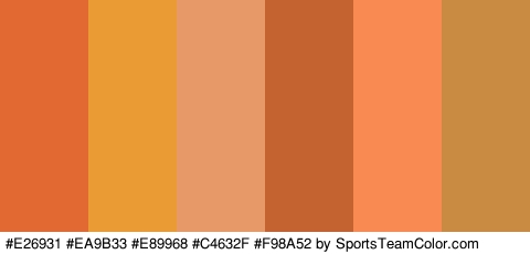 #E26931 #EA9B33 #E89968 #C4632F #F98A52 #C98A42 Colors