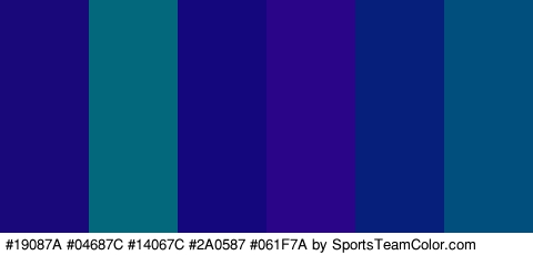 #19087A #04687C #14067C #2A0587 #061F7A #004F7C Colors