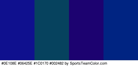 #0E108E #06425E #1C0170 #002482 Colors