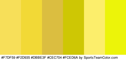 #F7DF59 #F2D935 #DBBE3F #CEC704 #FCED6A #ECF409 Colors