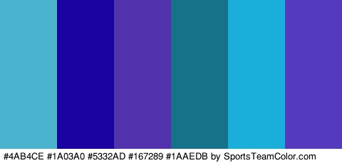 #4AB4CE #1A03A0 #5332AD #167289 #1AAEDB #543ABC Colors