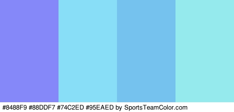 #8488F9 #88DDF7 #74C2ED #95EAED Colors