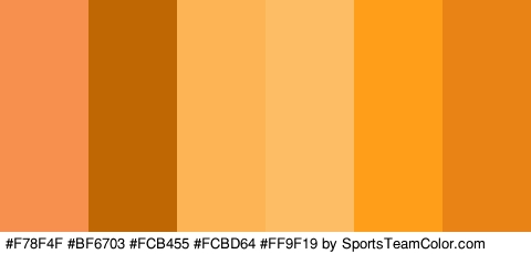 #F78F4F #BF6703 #FCB455 #FCBD64 #FF9F19 #EA8315 Colors