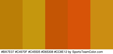 #BA7E07 #C4970F #C45505 #D65308 #CC8E12 Colors