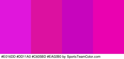 #E016DD #DD11A0 #C605BD #EA02B0 Colors