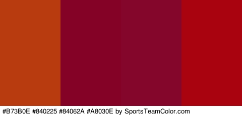 #B73B0E #840225 #84062A #A8030E Colors