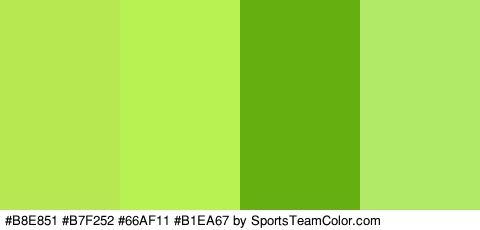 #B8E851 #B7F252 #66AF11 #B1EA67 Colors