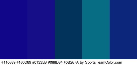 #110689 #160D89 #01335B #066D84 #0B267A Colors