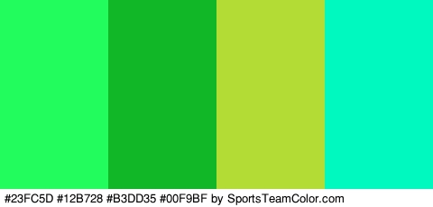 #23FC5D #12B728 #B3DD35 #00F9BF Colors