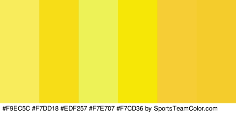 #F9EC5C #F7DD18 #EDF257 #F7E707 #F7CD36 #F4CC2C Colors