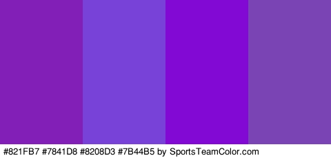 #821FB7 #7841D8 #8208D3 #7B44B5 Colors