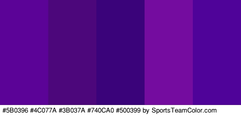 #5B0396 #4C077A #3B037A #740CA0 #500399 Colors