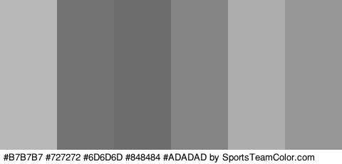 #B7B7B7 #727272 #6D6D6D #848484 #ADADAD #969696 Colors