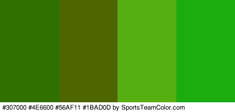 #307000 #4E6600 #56AF11 #1BAD0D Colors