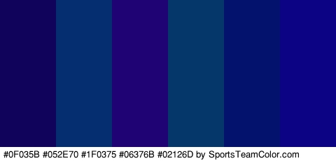 #0F035B #052E70 #1F0375 #06376B #02126D #0B0284 Colors