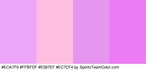 #ECA7F9 #FFBFDF #E597EF #EC7CF4 Colors