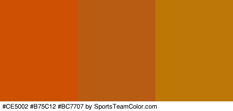 #CE5002 #B75C12 #BC7707 Colors