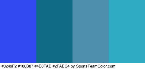 #3249F2 #106B87 #4E8FAD #2FABC4 Colors