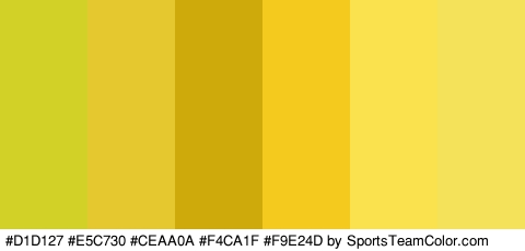 #D1D127 #E5C730 #CEAA0A #F4CA1F #F9E24D #F4E25A Colors