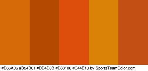 #D66A06 #B24B01 #DD4D0B #D88106 #C44E13 Colors