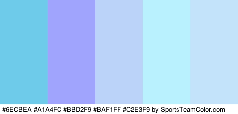 #6ECBEA #A1A4FC #BBD2F9 #BAF1FF #C2E3F9 Colors