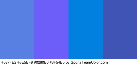 #587FE2 #6E5EF9 #0280E0 #3F54B5 Colors