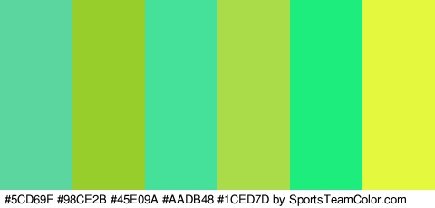 #5CD69F #98CE2B #45E09A #AADB48 #1CED7D #E4F93E Colors