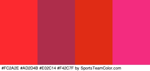 #FC2A2E #AD2D4B #E02C14 #F42C7F Colors