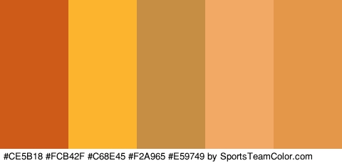 #CE5B18 #FCB42F #C68E45 #F2A965 #E59749 Colors